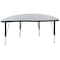 Flash Furniture Half Round 24 W, 47.5 L, 25.25 H, Chrome, Laminate, Particleboard, Steel, Grey XU-A48-HCIRC-GY-T-P-GG - alternate 5